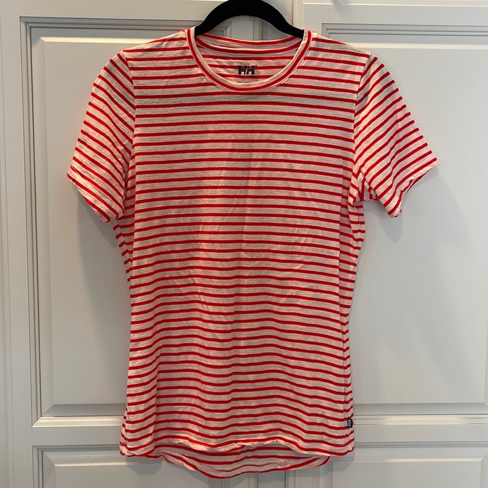 Stripes Helly Hansen, size large red, and white 100% Merino Wool